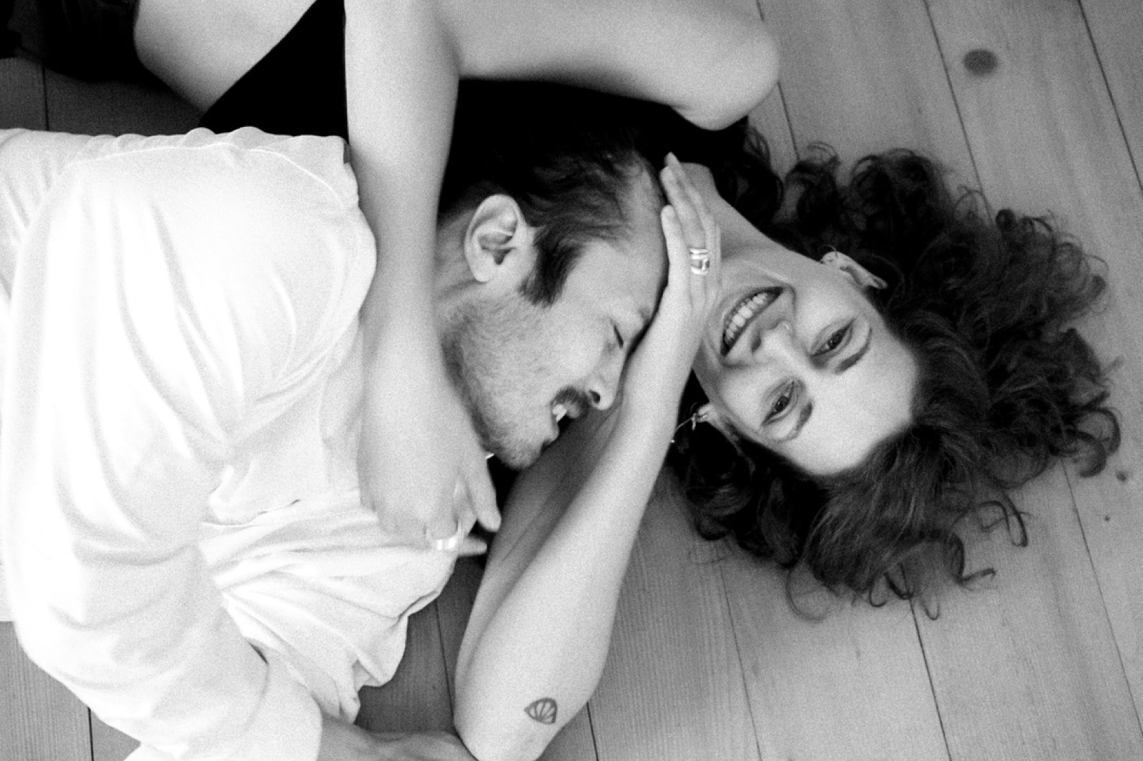 Ivana and David laughing together at home